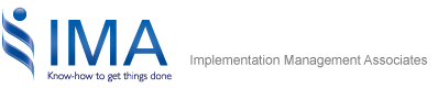 IMA Worldwide logo featuring blue and gray colors, representing change management and digital transformation solutions.