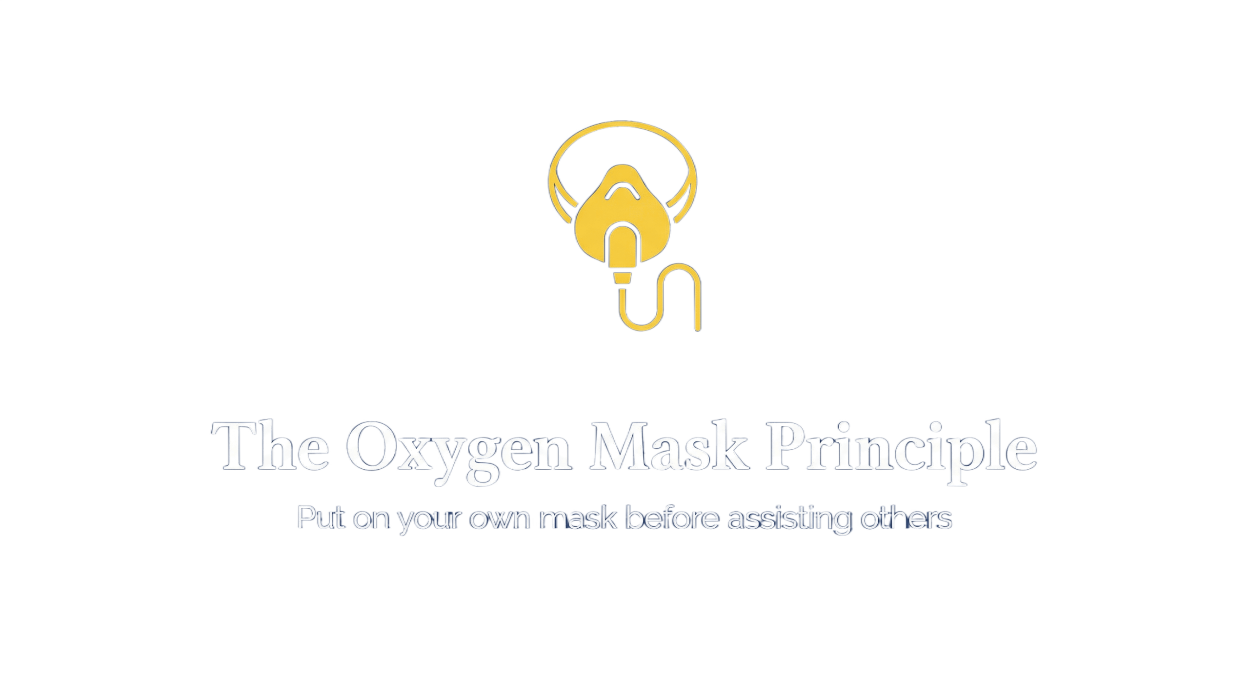 Oxygen mask graphic illustrating the principle of self-care before assisting others, emphasizing leadership readiness.